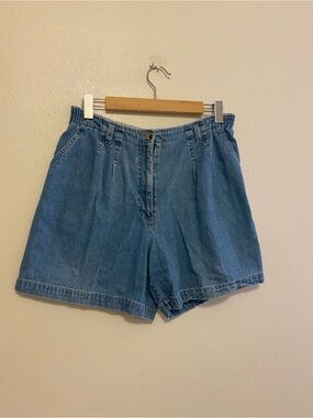 TY Original Wear Medium Blue Denim Paperbag-Style Shorts